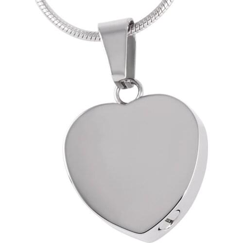 IJD8403 Free Engraving Women Accessories High Polish Heart Stainless Steel Cremation Jewelry for Ashes Pendant Necklace