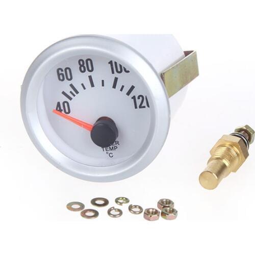 2" 52mm 40~120Celsius Water Temperature Meter Gauge with Sensor for Auto Car Degree Blue LED Light
