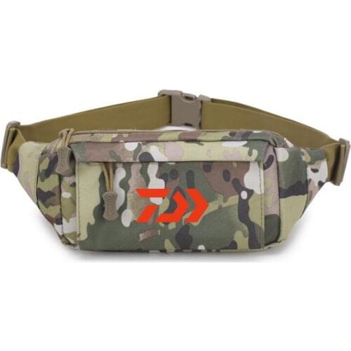 Camouflage Daiwa Waterproof Canvas Fishing Bag Multi-Purpose Outdoor Bag Reel Lure Bags Canvas Fishing Tackle Bag Waist Pocket