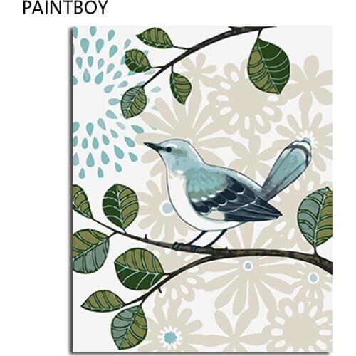 PAINTBOY Bird Flower Framed DIY Oil Painting By Numbers Canvas DIY Oil Painting Home Decoration For Living Room Wall Art