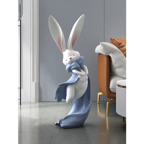 The rabbit furnishing articles Cute animal model decoration home accessories living room decoration