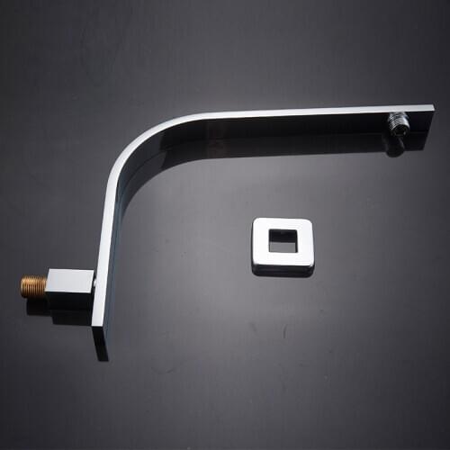 Vidric matte black square stainless steel gooseneck shower arm square rainfall shower wall mounted shower pipe for shower head