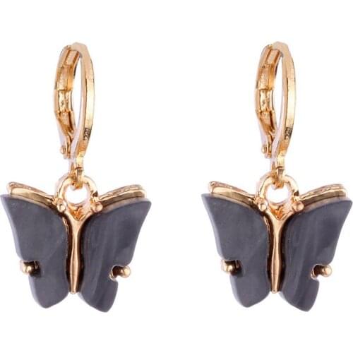 Fashion Color Acrylic Butterfly Earrings Earrings Small Fresh and Sweet Colorful Earrings Earrings