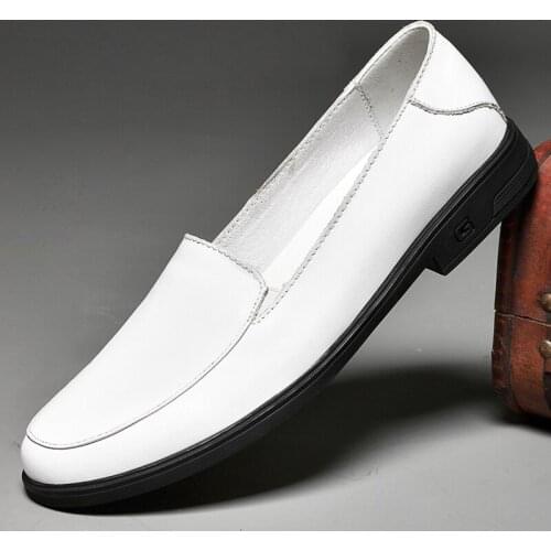 Super Comfortable Genuine Leather Shoes Men Casual Dress Boat Shoes Soft Leather Slip-On Loafers Men Shoes Moccasins Male Flats
