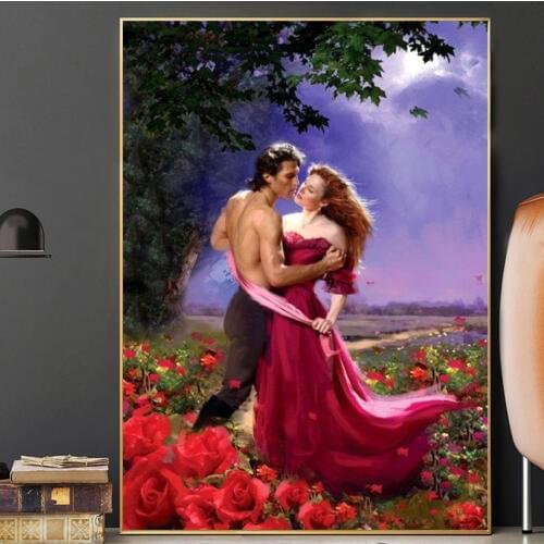 5D Diamond Embroidery Rose Lady Couple Rhinestone Pictures Diamond Mosaic Set Full Square Cross Switch Kit Painting Accessories