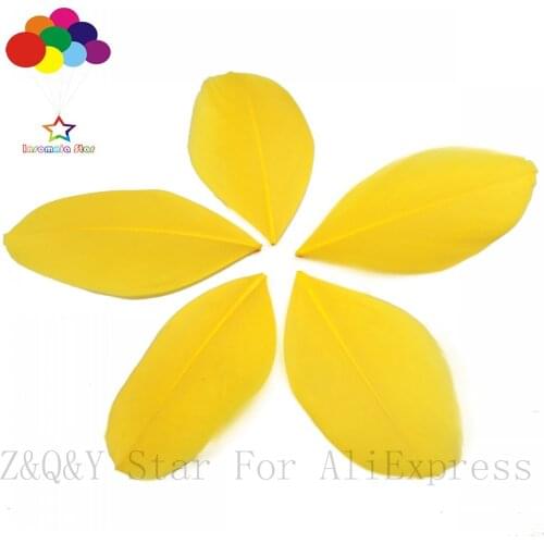 Natural goose feather 5-9cm floating head feather dyed golden 100PCS for home decoration craft DIY jewelry decoration feather
