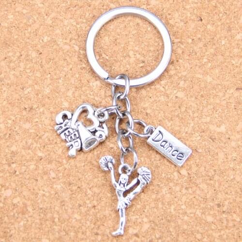 New Fashion DIY Keychain cheerleaders cheering dance Pendants Men Jewelry Car Key Chain Souvenir For Gift