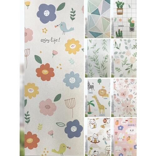 Nuelife Cartoon pattern frosted anti-peep window glass sticker opaque bathroom bathroom anti-light shading window paper film