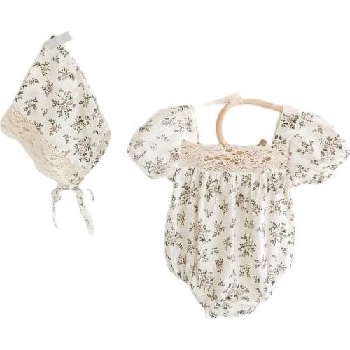 Baby Clothes Baby Newborn Infant Princess Dress Jumpsuit Romper Baby Girls Lace Ruffles With Hat Baby Children Lovely Clothing