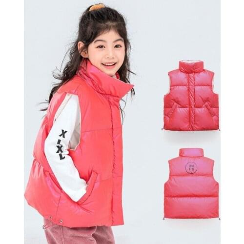 2021 Autumn Girls Warm Vest Winter Boys Thicken Waistcoat Kids Outerwear Vest Children Teens Cotton Jackets Vest For 4-12 Years