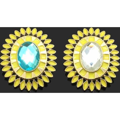 Interchangeable 30mm metal Rhinestone Snap Button w200 flower Jewelry fit 18mm Snap button Necklaces Bracelets for women gift