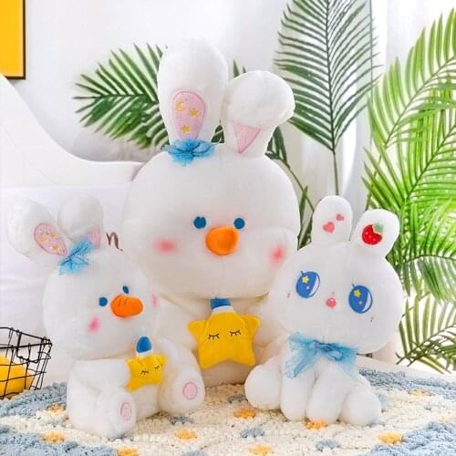 Snowman Bunny Plush Toy Cartoon White Rabbit Carrot Bunny Stuffed Toys For Christmas Birthday Gift Plushie 40CM