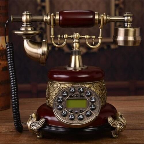 Retro Corded Telephone Old Phone Antique Corded Landline Home Phone Fixed Digital Push Button Telephones for Office Home Family
