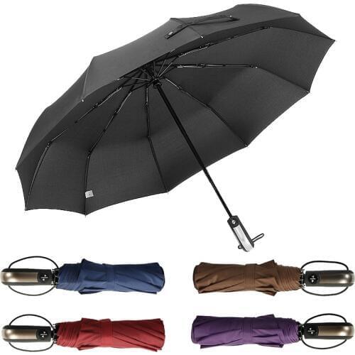 Wind Resistant Folding Automatic Umbrella Large Durable Frame Parasol Windproof Men And Women Universal