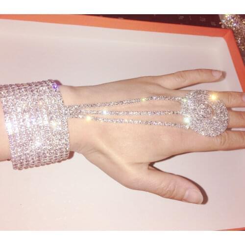 COSTUME JEWELLERY GOLD SILVER RHINESTONE STRETCHY BRACELET PARTY Bridal ARMLET many styles