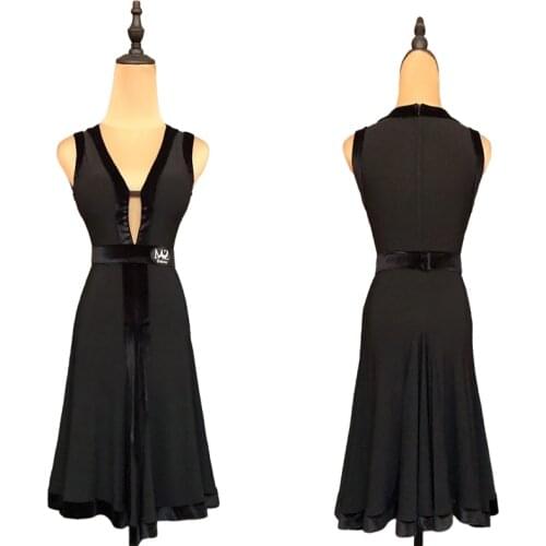 Sexy Latin Dance Dress Women Black Party Outfit Designer Clothes Stage Costume Ballroom Practice Wear Samba Dancewear JL2509