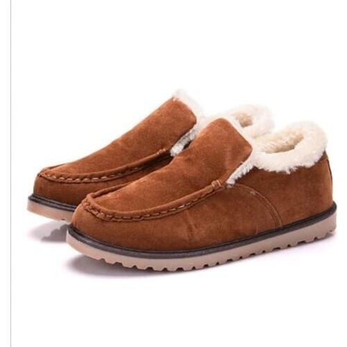 2020 winter Men keep warm with fur snow shoes Male Flats Walking shoes male Sneakers Shoes