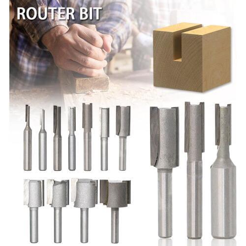 1pcs 1/4" Shank Straight Bit Woodworking Tools Router Bit Carbide Single & Double Edge Woodworking Cutter Router Bit