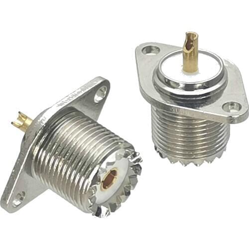 1pcs UHF SO239 Female JACK 2-holes Flange Solder Panel Mount Connector For Radio