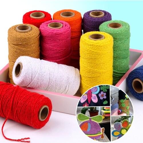 2mm 100M Cotton Macrame Cord Rope String DIY Rope Ribbon Crafts Twisted Twine Thread Sewing Christmas Party Wedding Decoration