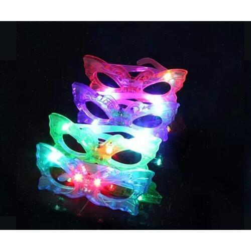 2018 Costume Leds 12pcs/lot Led Party Lighting Butterfly Glasses Fashion Neon For Xmas Birthday Halloween Bar Decor Supplies