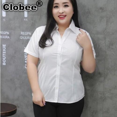 9XL 8XL 7XL 6XL blusas mujer de moda Women Shirt 2020 OL White Shirt Office Lady Tops Plus Size V-neck Blouses Work Shirt M281