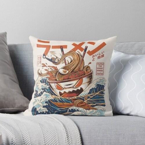 The Great Ramen off Kanagawa Polyester Decor Pillow Case Home Cushion Cover 45*45cm