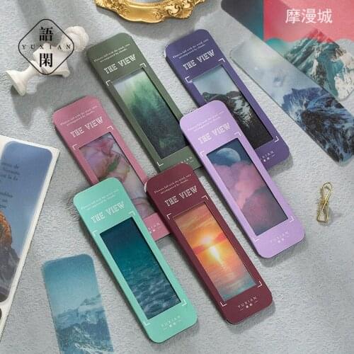 Material paper bookmarks for books world romantic series literary fresh hand account diary DIY bookmark decorative paper