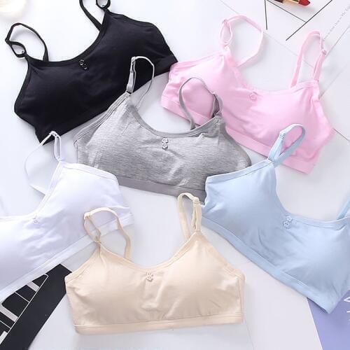 Teenage Girls Bra Seamless Full Cup Cotton Underwear Women Tube Top Lingerie Female Students Intimates Push Up