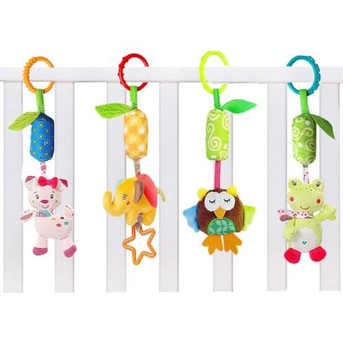 Newborn Baby Plush Stroller Toys Baby Rattles Mobiles Cartoon Animal Hanging Bell Educational Baby Toys 0-12 Months Toddler Toy