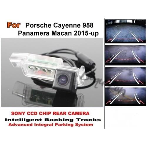 For Porsche Cayenne 958 Panamera Macan 2015-up Tracks Dynamic Tragectory Backup Parking Car Rear View Reverse Camera