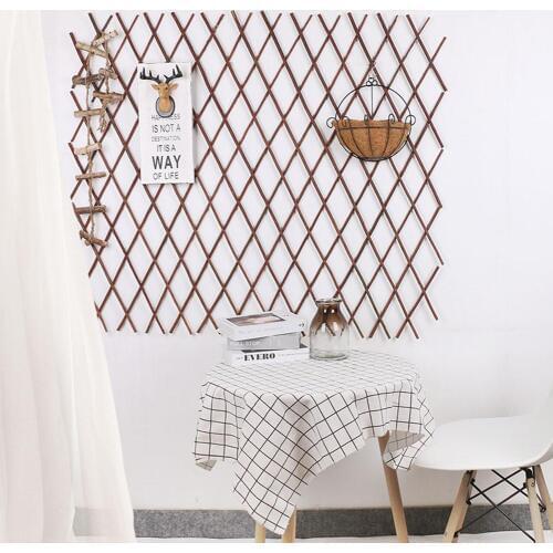 Flexible Solid Wood Fence Enclosure Partition Garden Outdoors Courtyard Balcony Wall Hang Decoration Climb Pergola Grid Bamboo