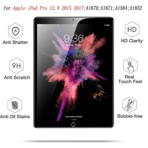 HD Screen Protector for iPad Pro 12.9 2018 Tempered Glass Tablet Protective Screen film Anti-Scratch for iPad Pro 12.9 inch 2017