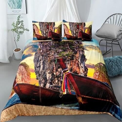 Beautiful Natural Landscape Bedding Set 3D Landscape Digital Printed Duvet Covered Pillow Case Junior Adult Double Queen Size