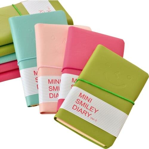 Creative Smile Expression Notebook PU Cover Stduent Dairy Notebook