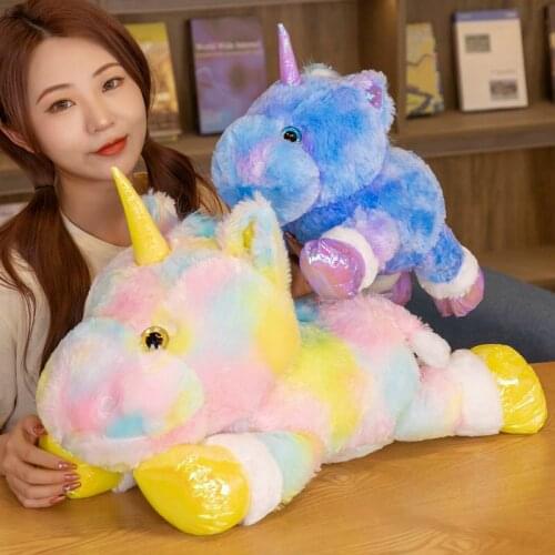 New 40-60cm Colourful Unicorn Plush Toy Stuffed Soft Animals Rainbow Fly Horse Doll Cuddly Plushie Baby Kids Birthday Gift