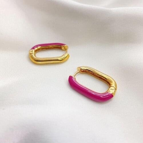 New electroplated enamel glaze earrings women European and American fashion earrings