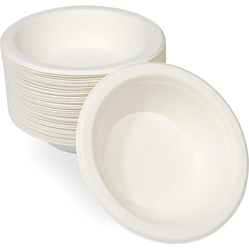 50Pcs Biodegradable Disposable Bowl Restaurant Kitchen Hot Cold Use Container Refrigerator Storage Box Microwaveable