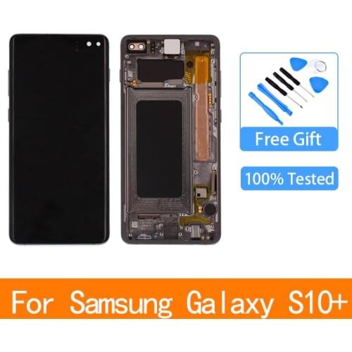 Original 6.4'' LCD For SAMSUNG Galaxy S10 PLUS SM-G9750 G975F Display Touch Screen Digitizer Replacement
