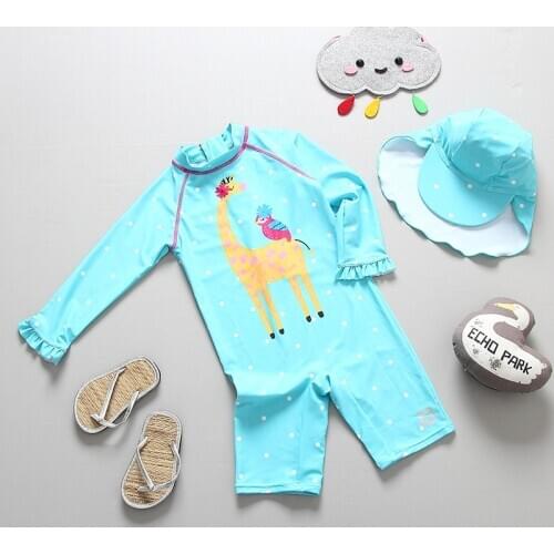 1~7Y Baby Girls Swimsuit Long sleeve Girls Rash Guards High Quality Children Swimear UPF50+ Swimming suit for Girls -SW403