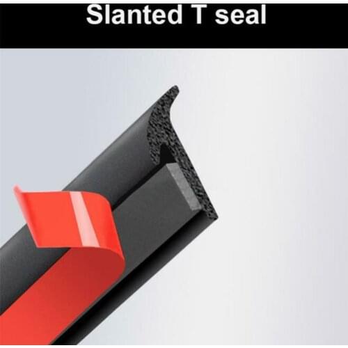 2m automobile rubber sealing strip inclined T-shaped weatherproof edge decorative strip general (8 * 10mm) black