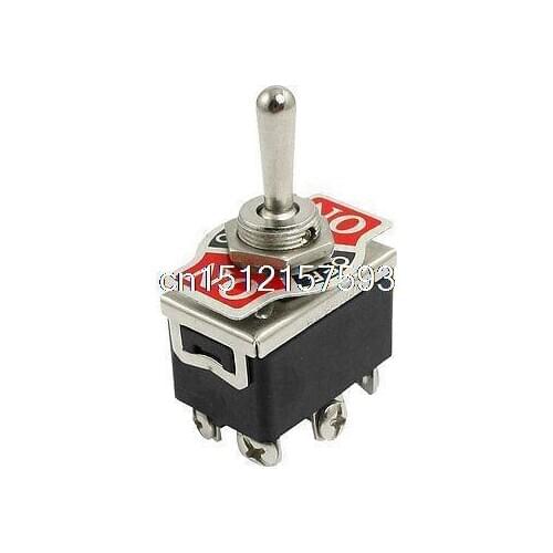 AC 250V 6A 125V 10A DPDT On/Off/On 6P Toggle Switch Black
