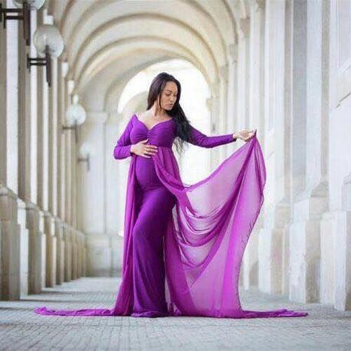 Maternity Dresses Long Maternity Photography Props Pregnancy Dress For Photo Shooting Pregnant Women Maxi Maternity Gown Clothes