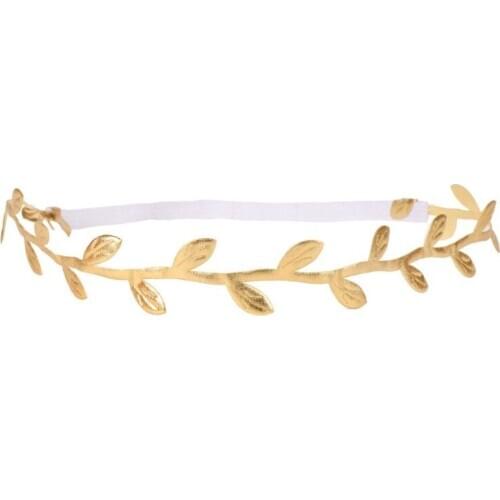 Mom Baby Gold Leaf Hairband Peace Elastic Headband Photography Prop R7RF