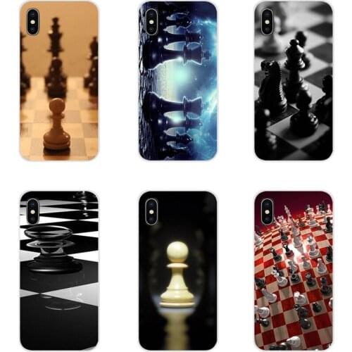 TPU Transparent Cases Covers For Samsung Galaxy S3 S4 S5 Mini S6 S7 Edge S8 S9 S10 Lite Plus Note 4 5 8 9 Chess Board Pieces New