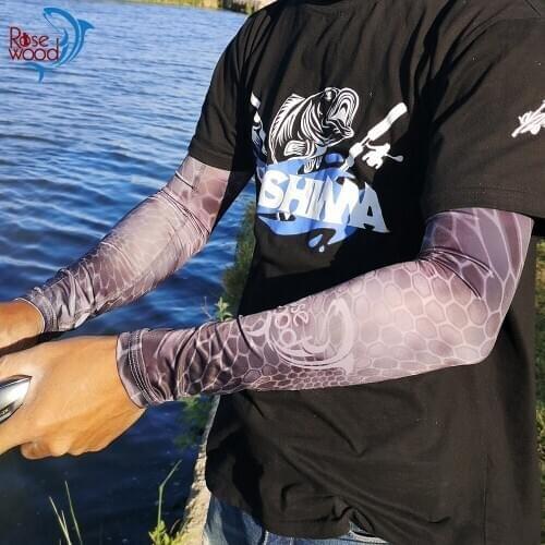 RoseWood 45cm Fishing Arm Sleeve Men UV Protection Ice Sensation Sleeve Running Fishing Drive Climbing Cuff Cover