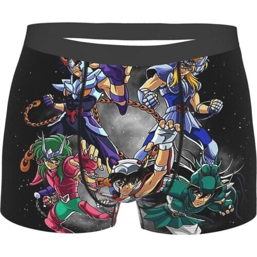 Knights Of The Zodiac Anime Cool Underpants Breathbale Panties Mens Underwear Print Shorts Boxer Briefs