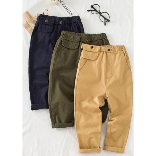 Boys Pants Casual Elastic Waist Spring Autumn Trousers 2 3 4 5 6 Years Toddler Baby Sweatpants Waist Pack Fashion Kids Pants New