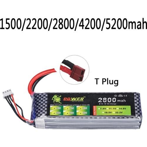 T Plug ) LION POWER 1500mAh 2200mah 2800mah 4200mah 5200mah 11.1v lipo battery For RC toy Car Airplane Helicopter Drone Boats