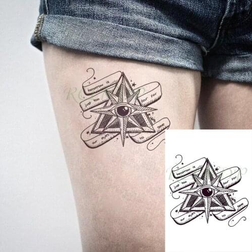 Waterproof Temporary Tattoo Sticker Eye Star Letter Geometric Patterns Fake Tatto Flash Tatoo Back Leg Art for Women Men